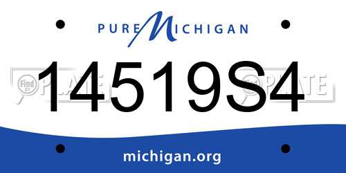 14519S4 Michigan License Plate