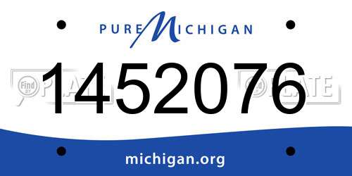 1452076 Michigan License Plate