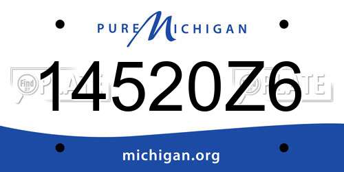 14520Z6 Michigan License Plate