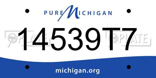 14539T7 Michigan License Plate