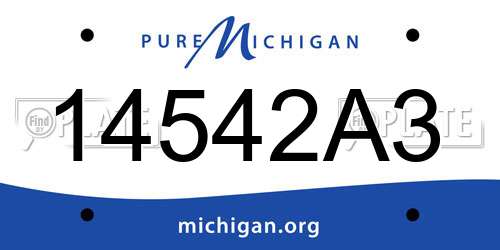 14542A3 Michigan License Plate