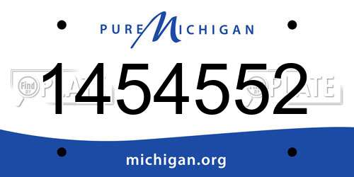 1454552 Michigan License Plate
