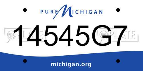 14545G7 Michigan License Plate