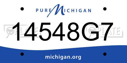 14548G7 Michigan License Plate