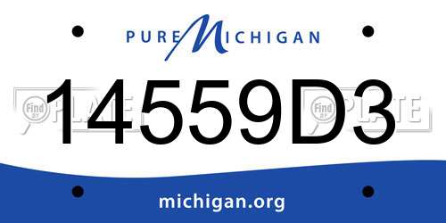 14559D3 Michigan License Plate