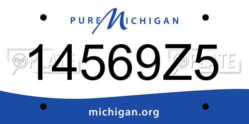 14569Z5 Michigan License Plate