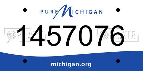 1457076 Michigan License Plate