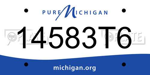 14583T6 Michigan License Plate