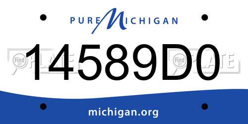 14589D0 Michigan License Plate