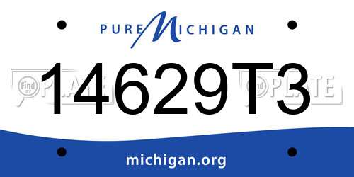 14629T3 Michigan License Plate
