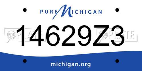 14629Z3 Michigan License Plate