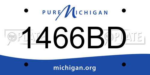 1466BD Michigan License Plate