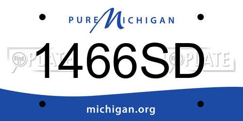 1466SD Michigan License Plate