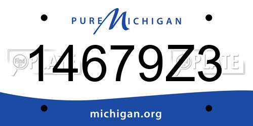 14679Z3 Michigan License Plate