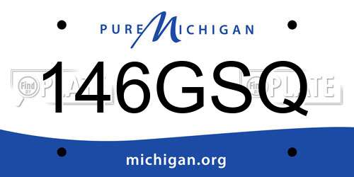 146GSQ Michigan License Plate