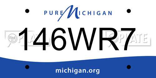 146WR7 Michigan License Plate