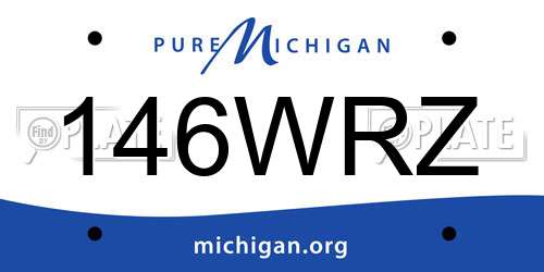 146WRZ Michigan License Plate