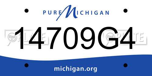 14709G4 Michigan License Plate