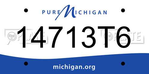 14713T6 Michigan License Plate