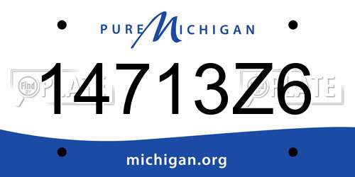 14713Z6 Michigan License Plate