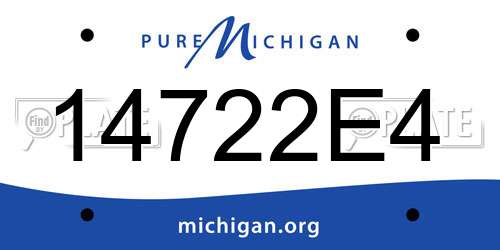 14722E4 Michigan License Plate