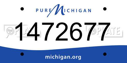 1472677 Michigan License Plate