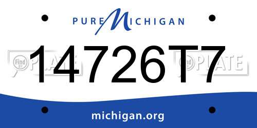 14726T7 Michigan License Plate