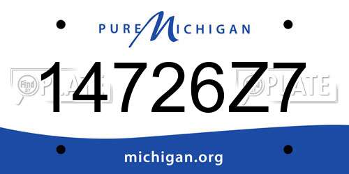 14726Z7 Michigan License Plate
