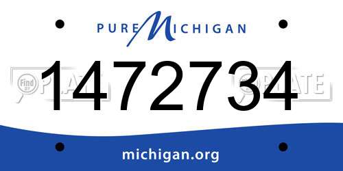1472734 Michigan License Plate