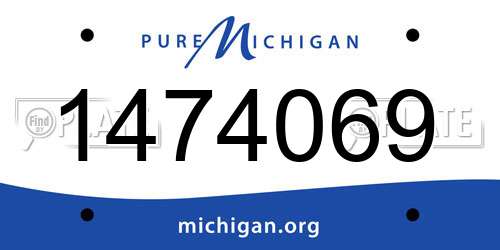 1474069 Michigan License Plate