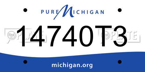 14740T3 Michigan License Plate