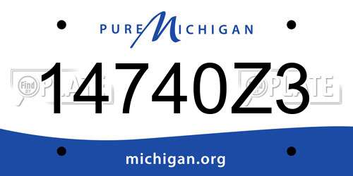 14740Z3 Michigan License Plate