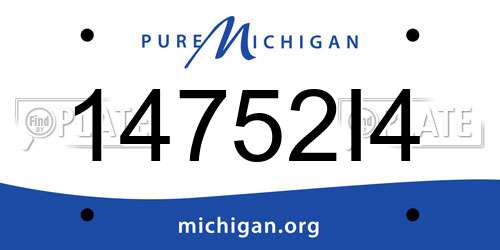 14752I4 Michigan License Plate