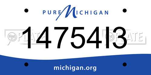 14754I3 Michigan License Plate
