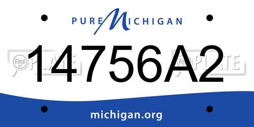 14756A2 Michigan License Plate