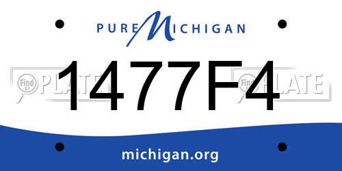 1477F4 Michigan License Plate