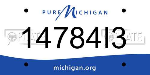 14784I3 Michigan License Plate
