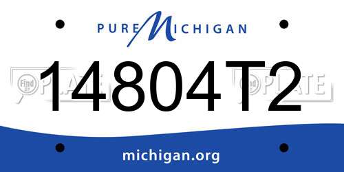 14804T2 Michigan License Plate