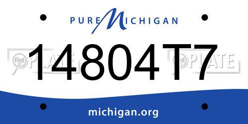 14804T7 Michigan License Plate
