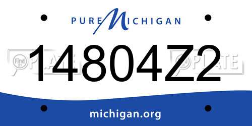 14804Z2 Michigan License Plate