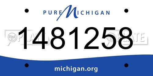 1481258 Michigan License Plate