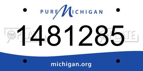 1481285 Michigan License Plate