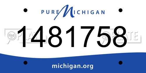 1481758 Michigan License Plate