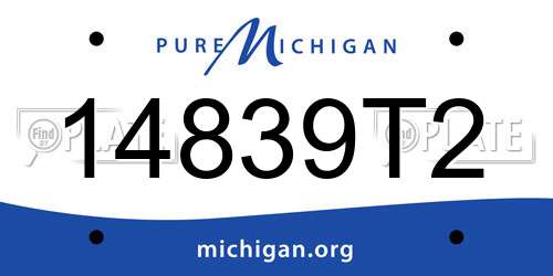 14839T2 Michigan License Plate