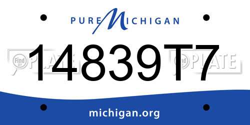 14839T7 Michigan License Plate