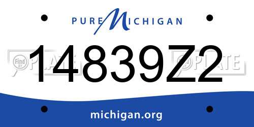 14839Z2 Michigan License Plate