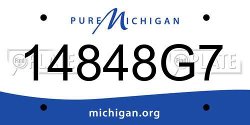 14848G7 Michigan License Plate