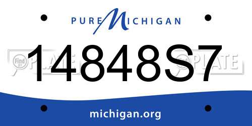 14848S7 Michigan License Plate