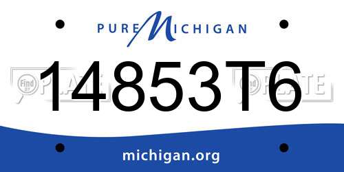 14853T6 Michigan License Plate