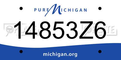 14853Z6 Michigan License Plate